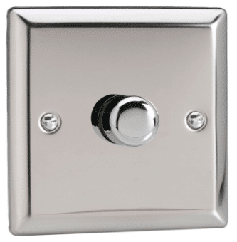 1 X 400w Trailing Push On And Off 2-Way Mirror Chrome Varilight Dimmer Switch