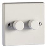 2 X 250w Trailing Push On And Off 2-Way White Varilight Dimmer Switch