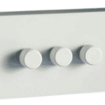 3 X 300w Trailing Push On And Off 2-Way Twin Plate White Varilight Dimmer Switch