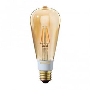 5.5watt Pear LED ES E27 Screw Cap Warm White Gold Finish Dimmable