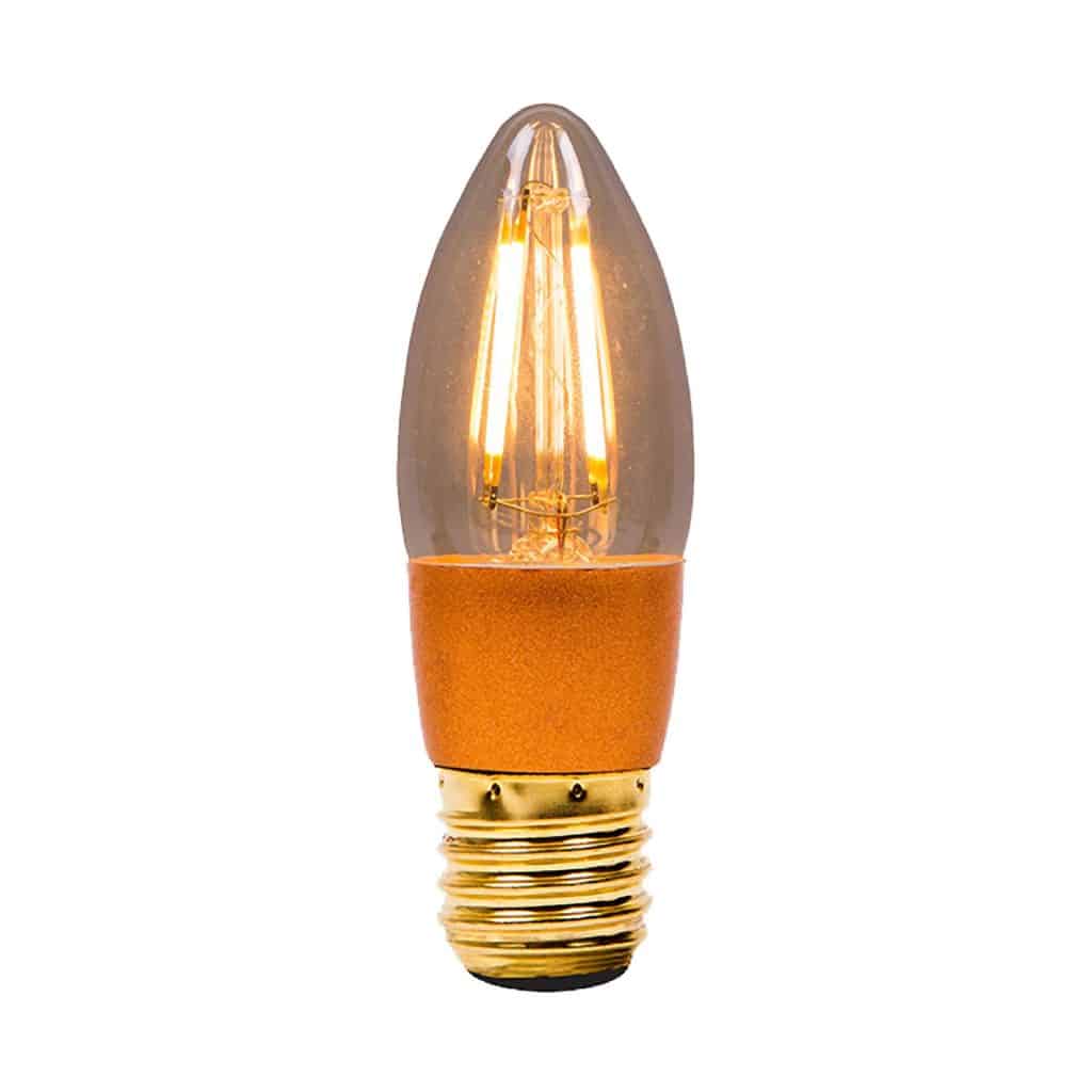 4watt Candle LED ES E27 Screw Cap Very Warm White Gold Finish Equivalent To 30watt Dimmable