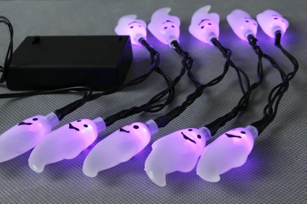 Halloween Battery Operated 10 LEDs Ghost String Light Set