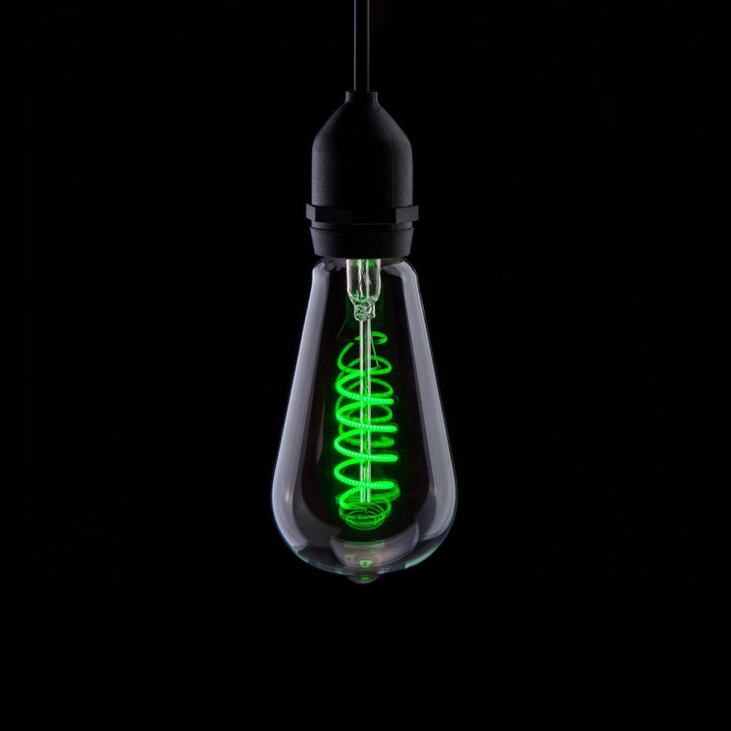 4watt Pear LED ES E27 Screw Cap Green Colour