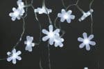 Battery Operated 20 LEDs White Frosted Flower Light Set