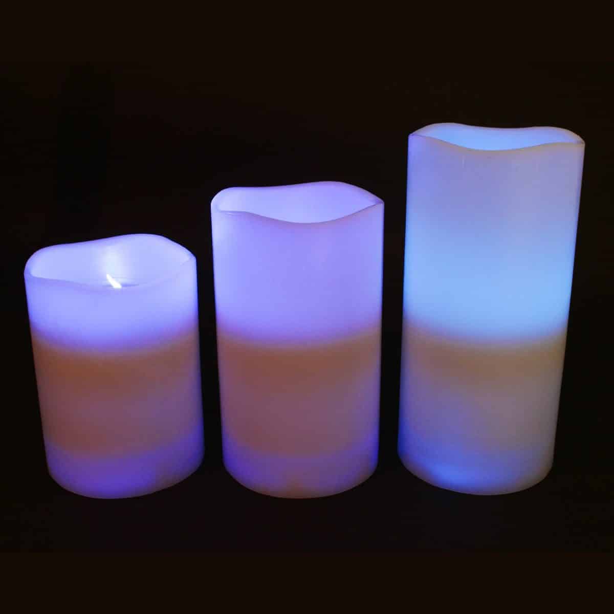 LED Vanilla Scented Candle Set with 18 Key Remote and Timer