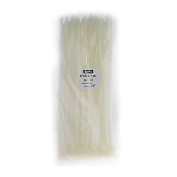 White Cable Ties - 370mm X 7.8mm - Pack of 100