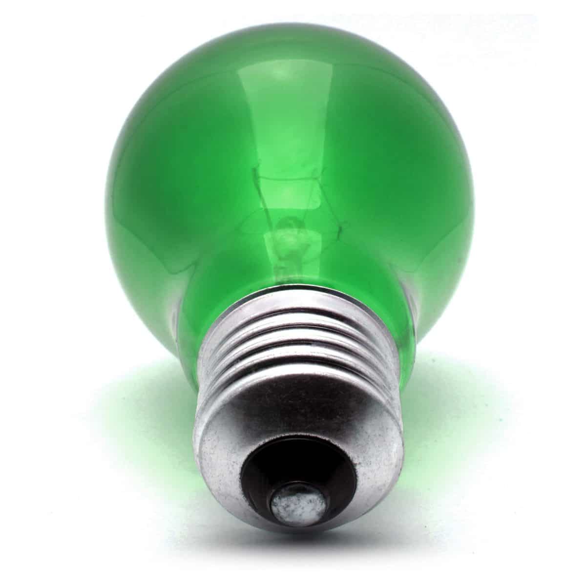 25watt GLS ES E27 Screw Cap Translucent Green