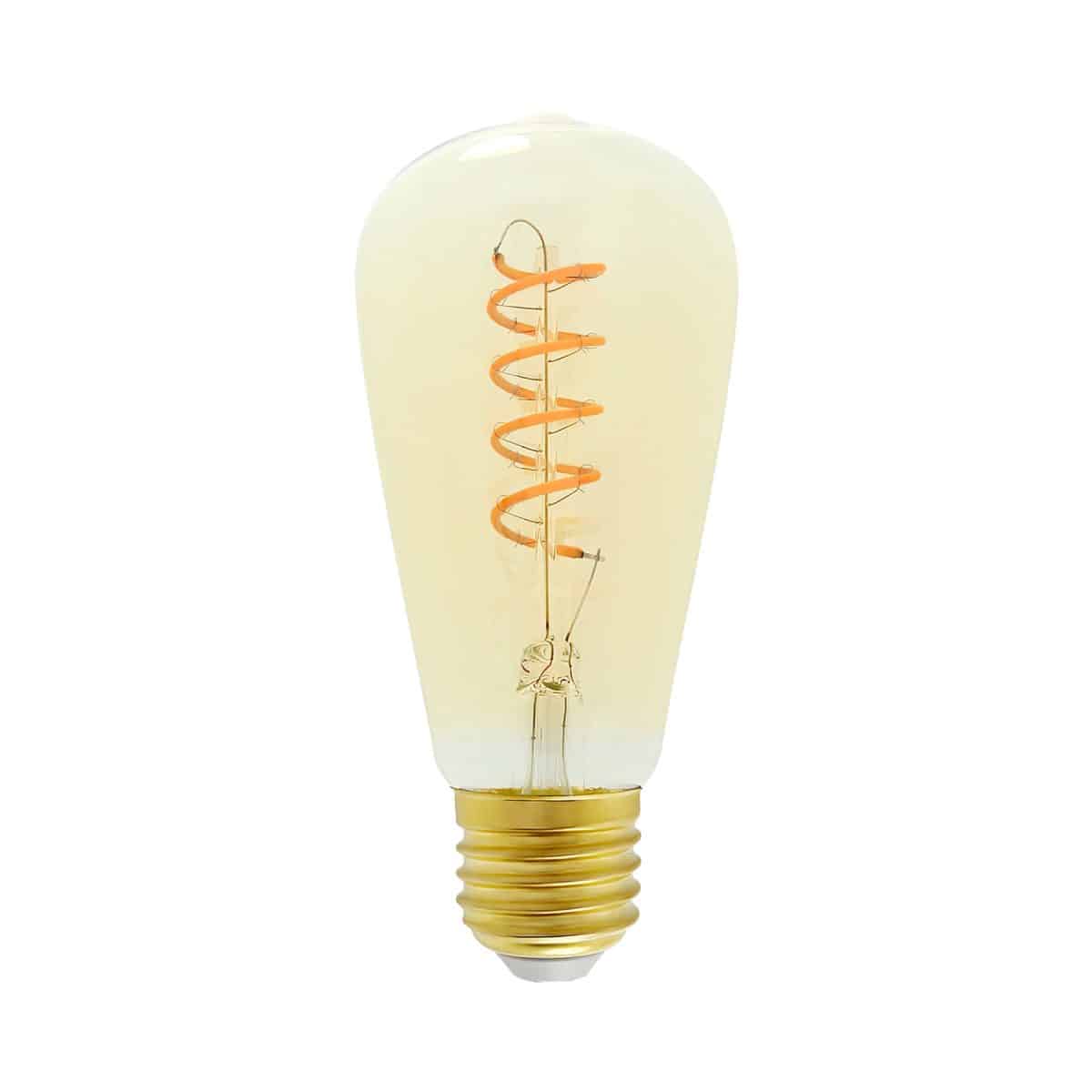 4watt Pear LED ES E27 Screw Cap Very Warm White Gold Finish Dimmable