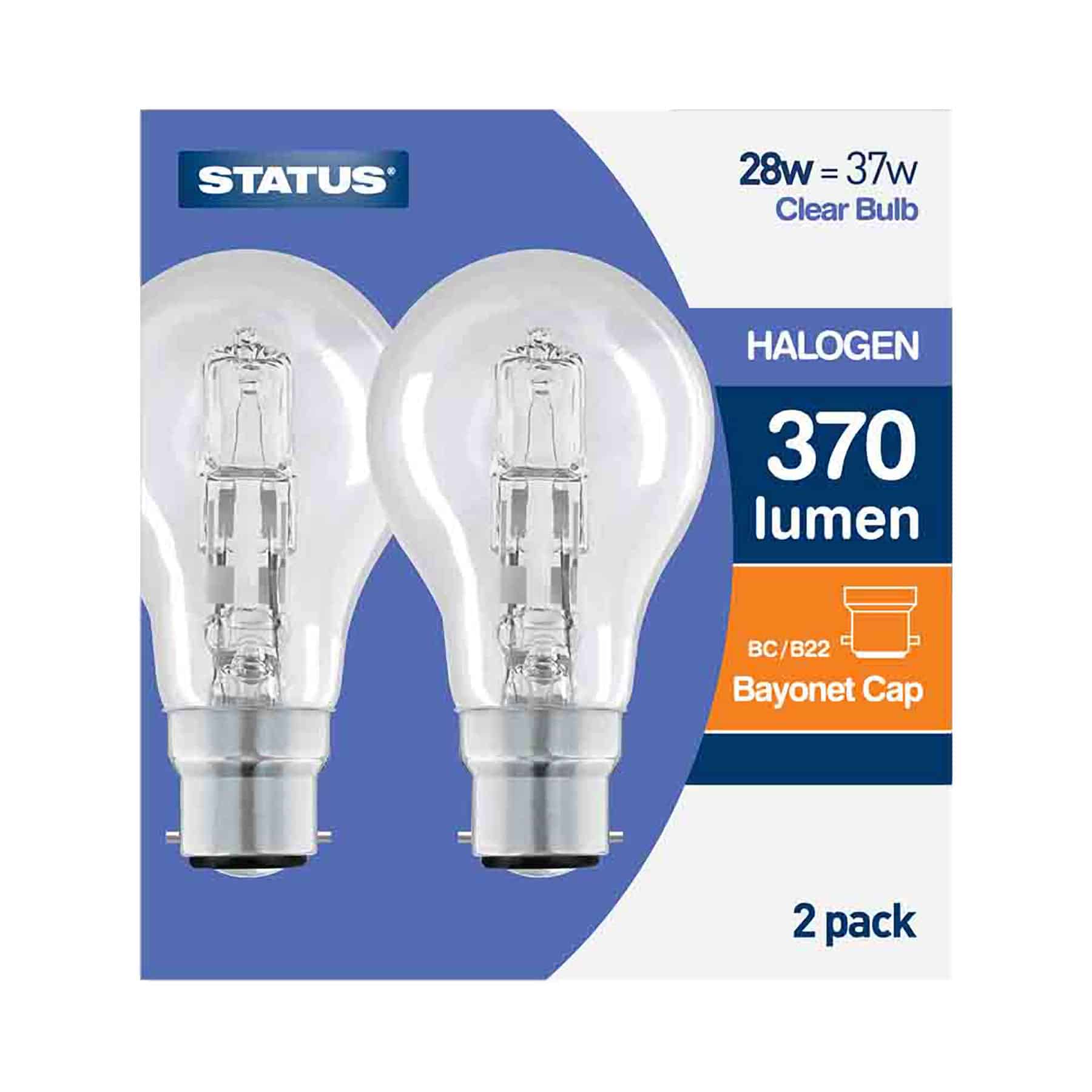 Eco Halogen GLS Clear Dimmable Light Bulbs 28w=37w  BC NEW 